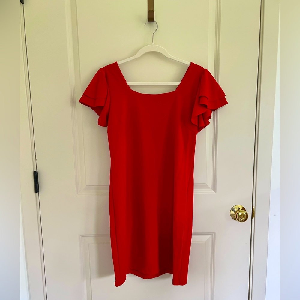 She + Sky Ruffled Dress, Large